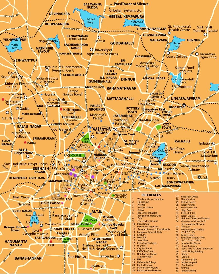 بنگلور نقشہ پر