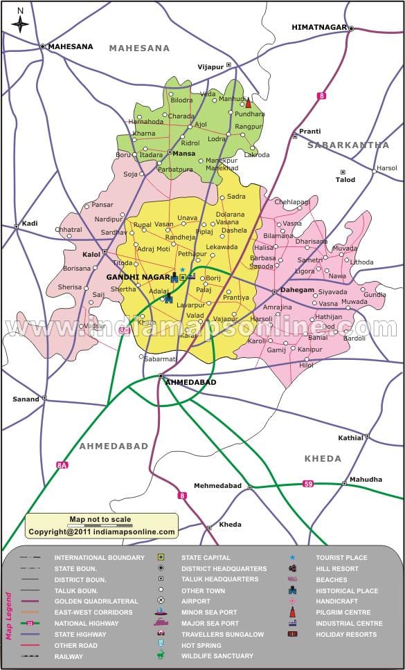 بنگلور gandhinagar نقشہ