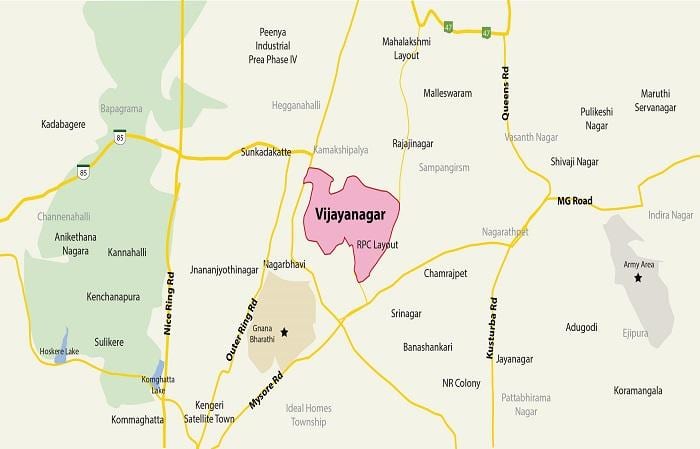 نقشہ کے Vijayanagar بنگلور