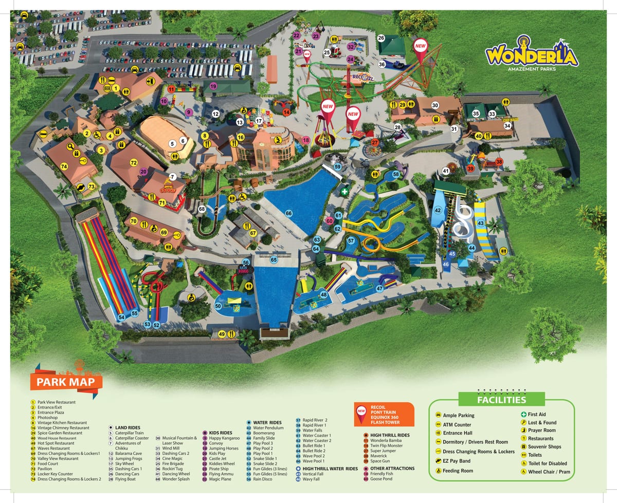 بنگلور Wonderla نقشہ