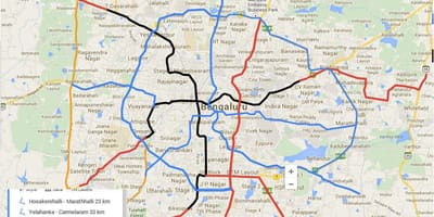 Namma میٹرو مرحلہ 3 راستے کا نقشہ