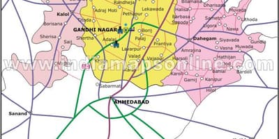 بنگلور gandhinagar نقشہ