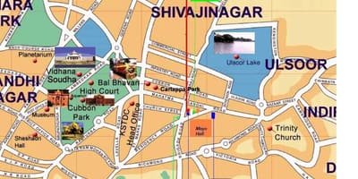 Ulsoor بنگلور نقشہ